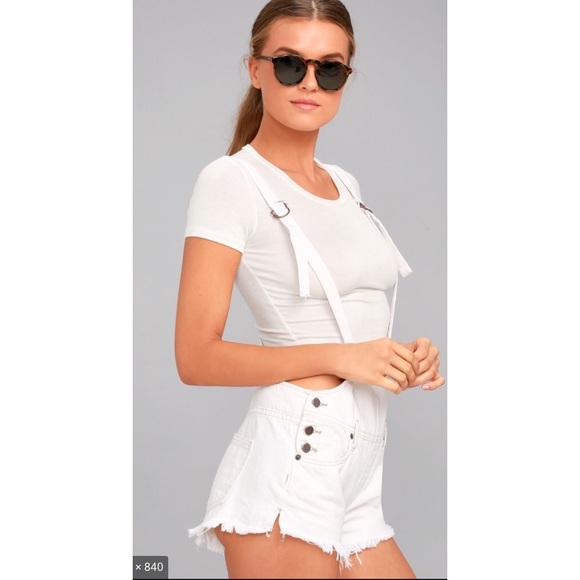 Free People Pants - COPY - Free People Denim Overall Shorts